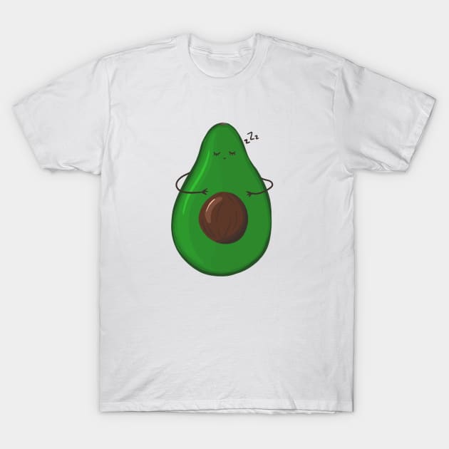 cute print with sleepy avocado T-Shirt by Zjuka_draw